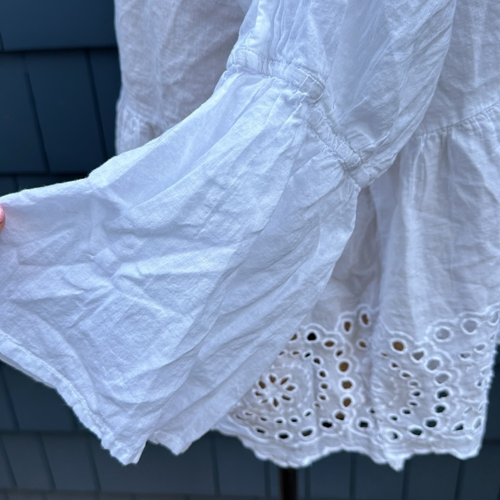 🤍🤍🤍RD Style white cotton large blouse top eyelet boho - Picture 5 of 9